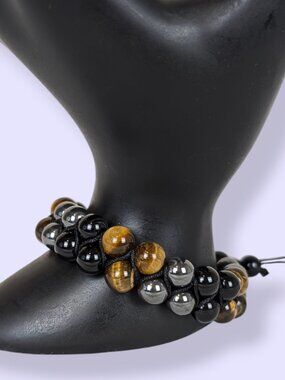 Beaded Triple Protection Natural Stone Bracelet